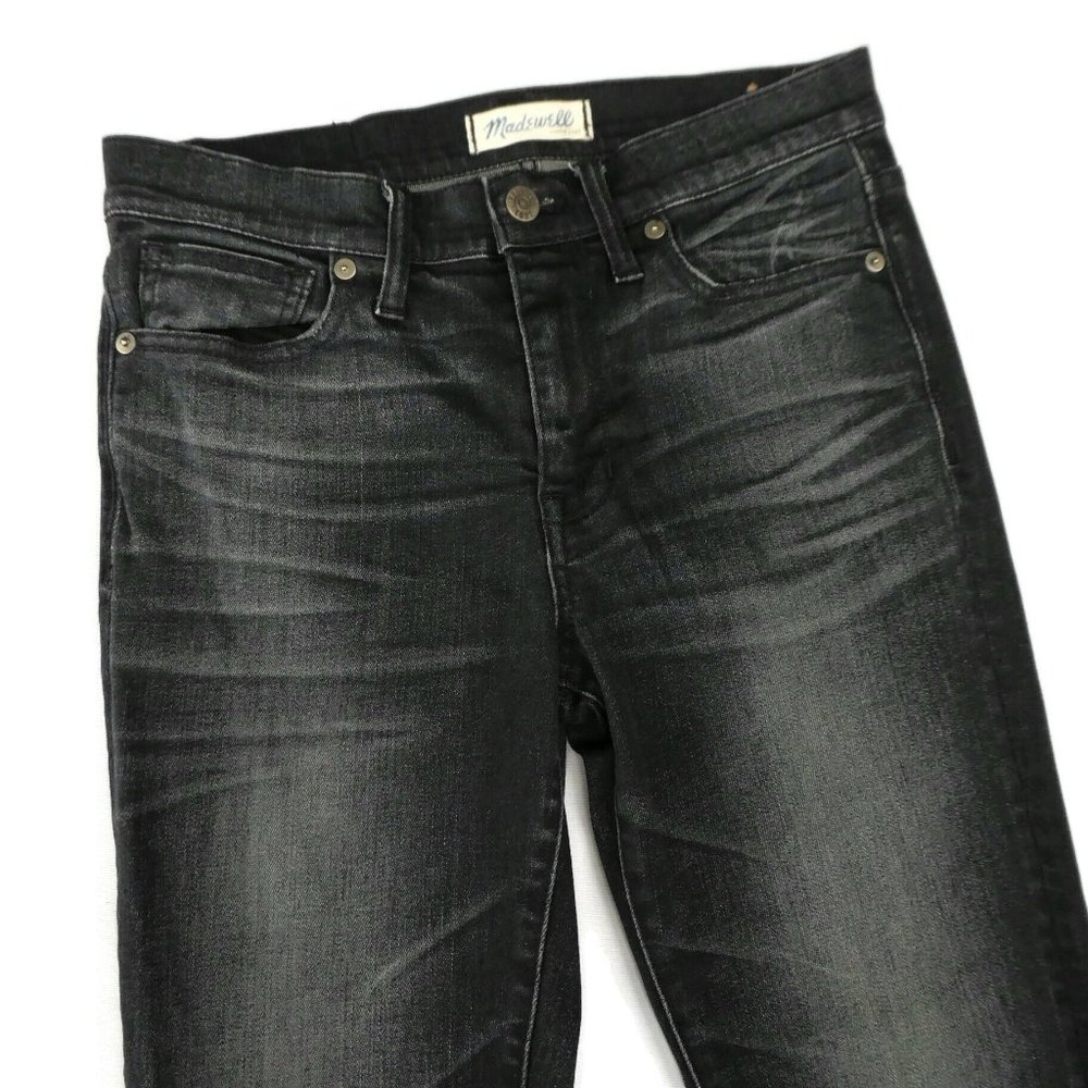 Madewell Jeans Black High Riser Skinny Distressed